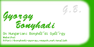 gyorgy bonyhadi business card